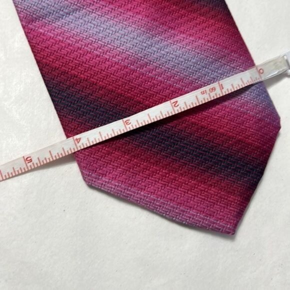 Vintage Striped Tie With Union Jack Lining In Pink Purple - Picture 4 of 9
